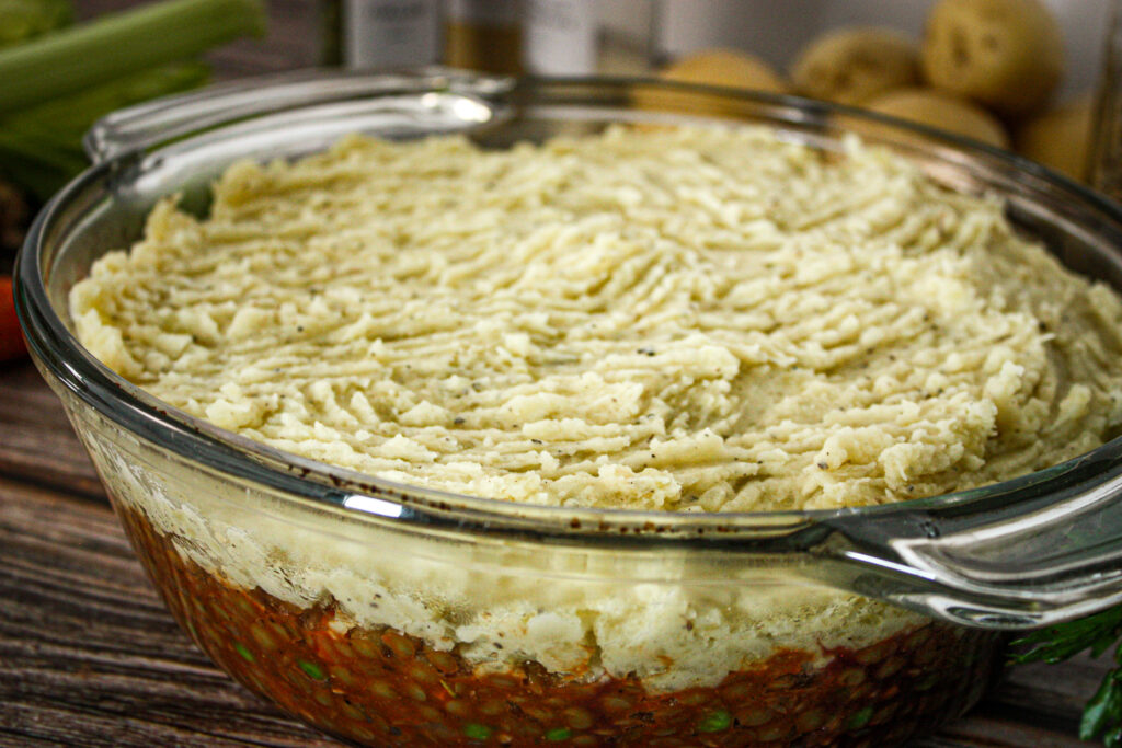 lentils and mashed potatoes