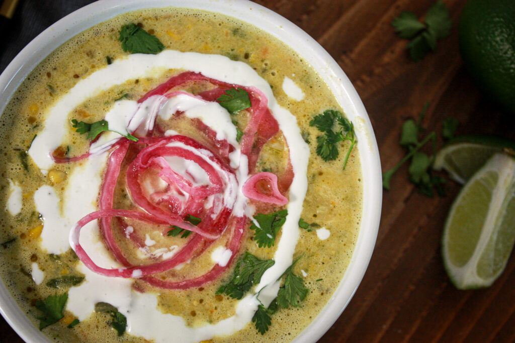 vegan potato poblano chowder