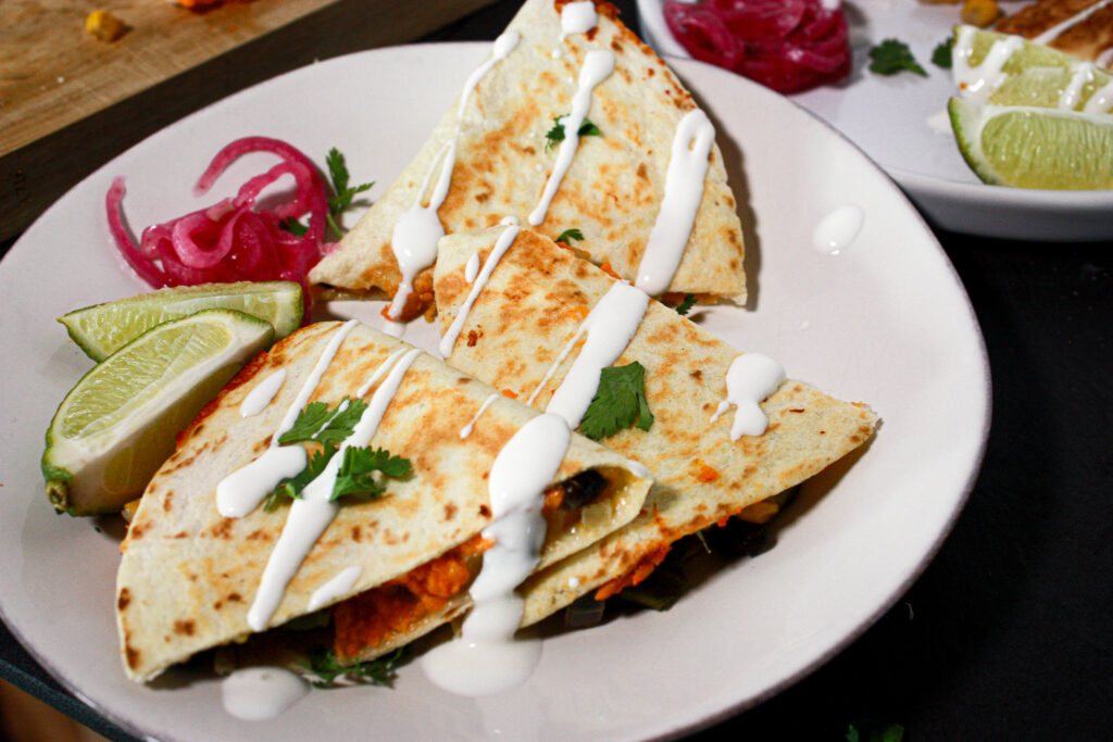 sweet potato black bean quesadillas