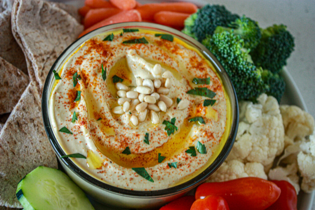 garlic pine nut hummus
