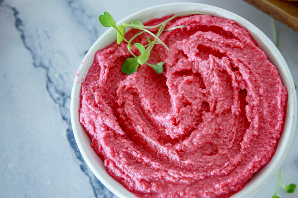 lemon beetroot hummus