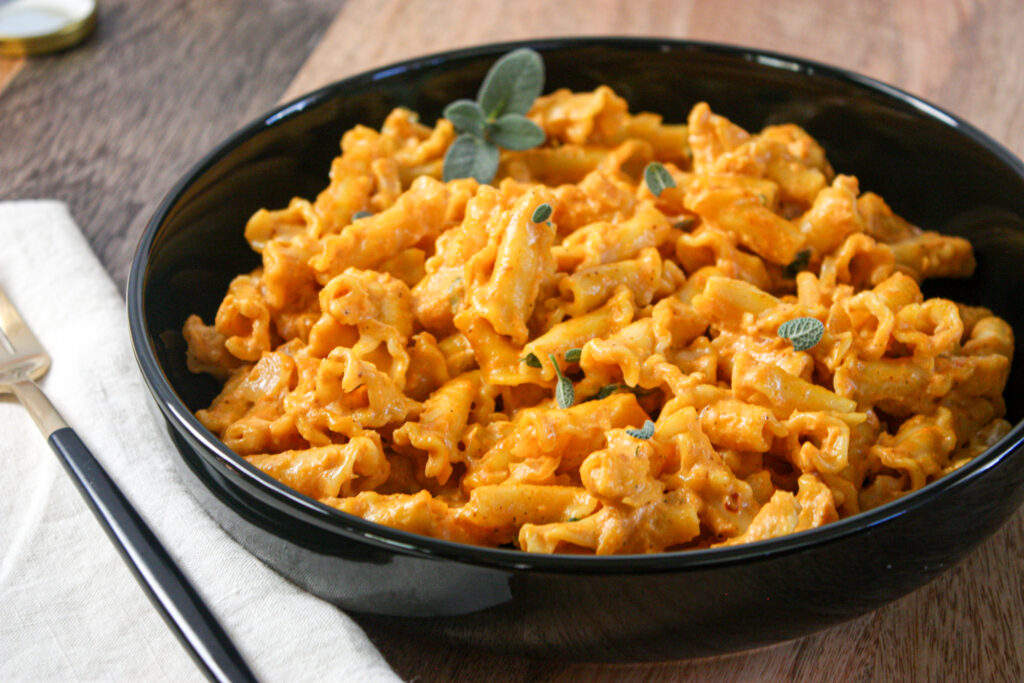 vegan pumpkin sage Fall campanelle pasta