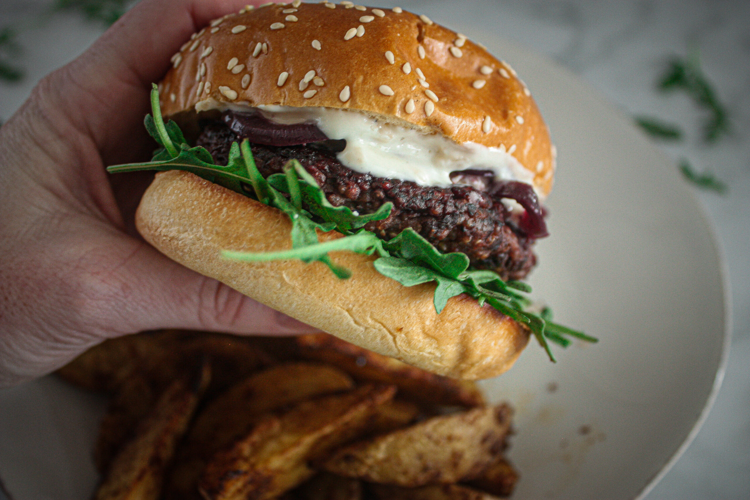 vegan red wine quinoa burger