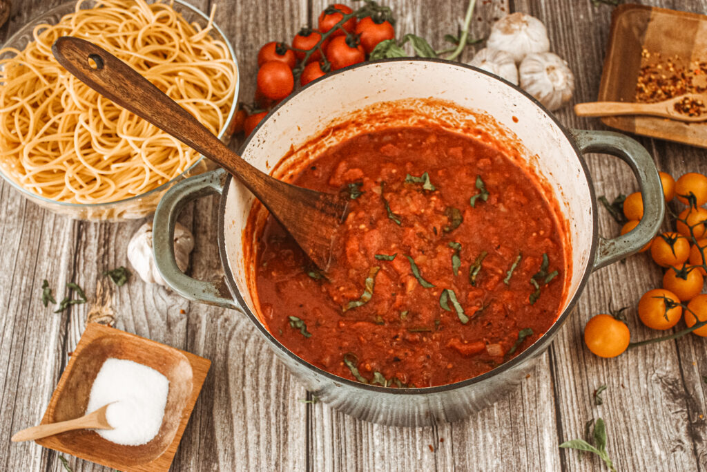 vegan spaghetti and sauce