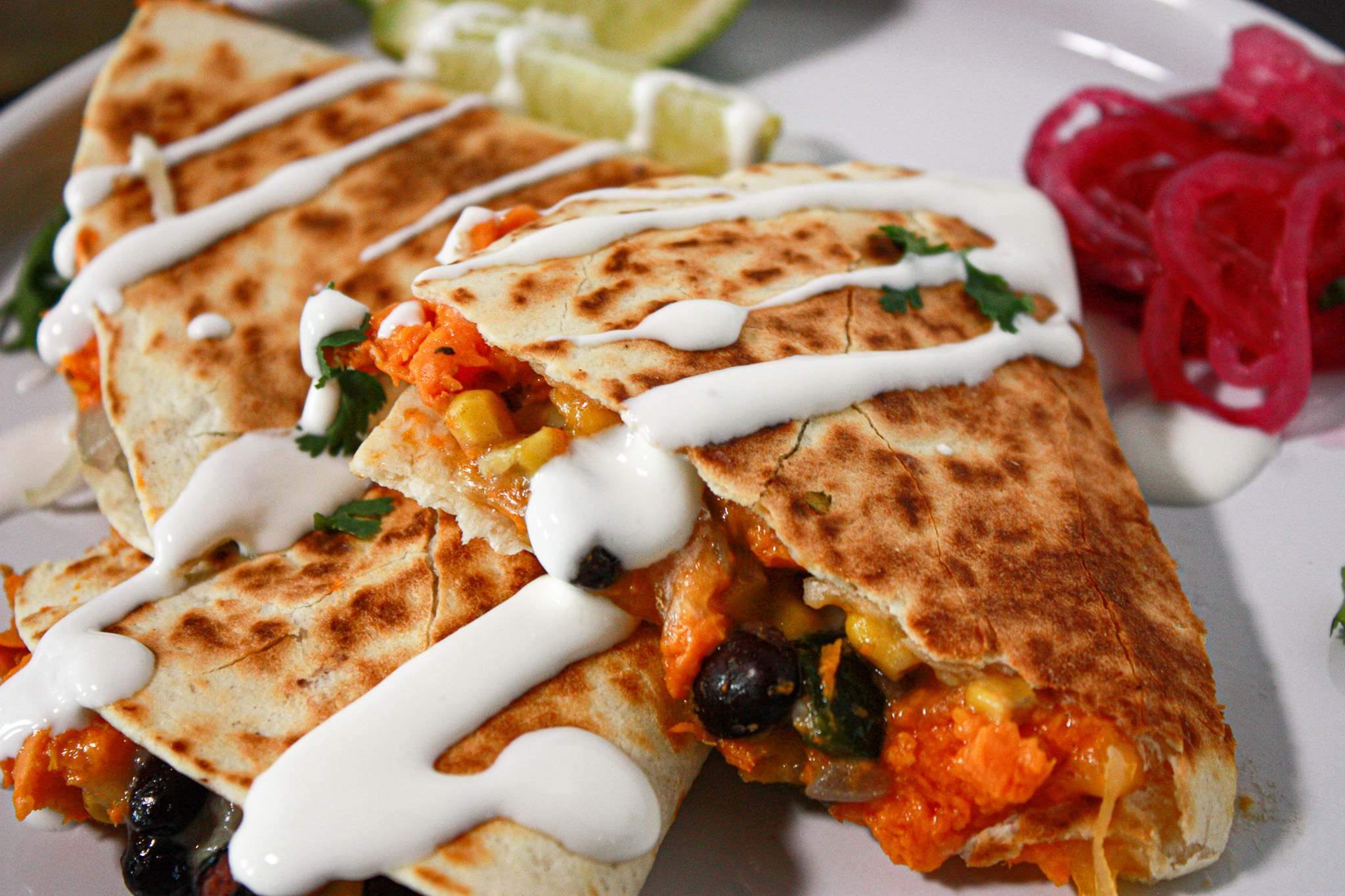 sweet potato black bean quesadilla