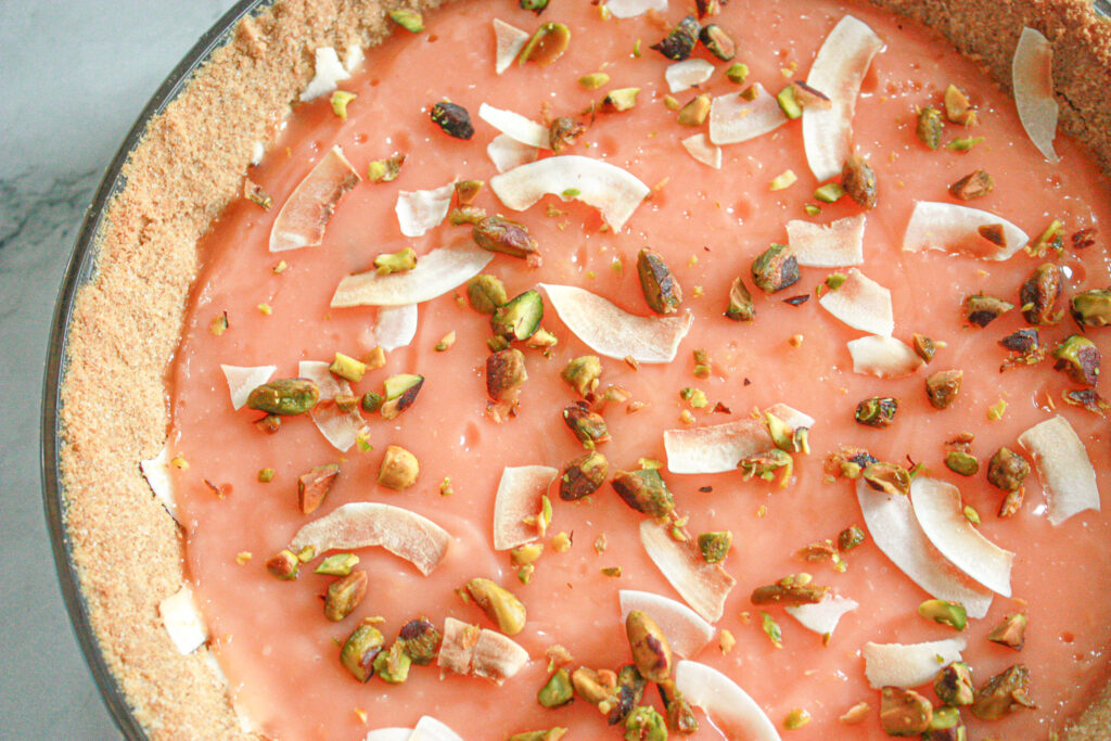 grapefruit coconut pistachio tart