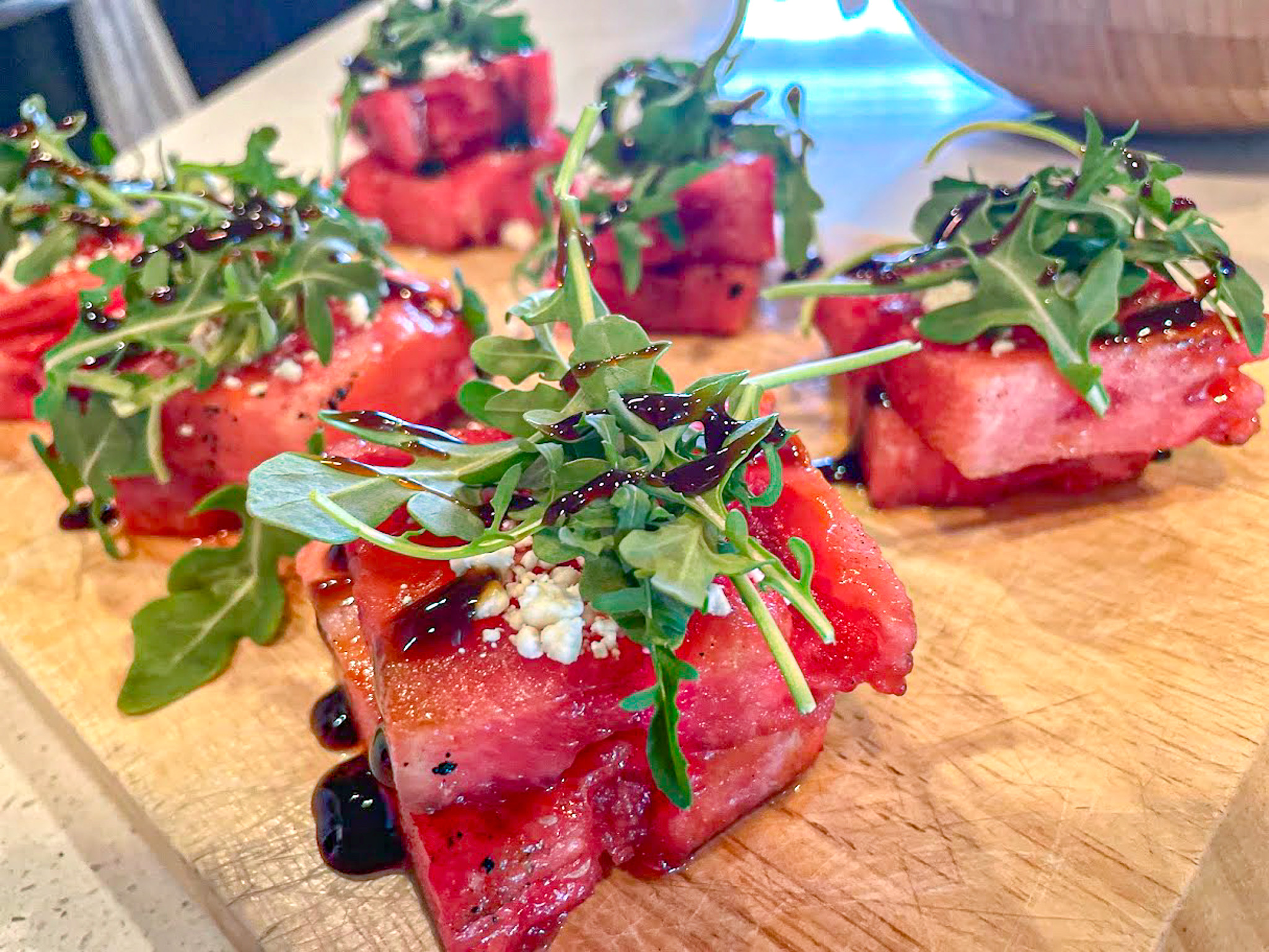 grilled watermelon with arugula