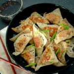 tofu dumpling and dipping sauce