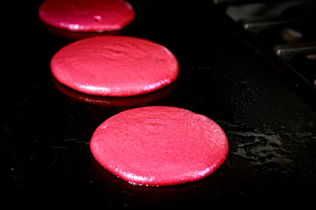 cooking beet pancakes