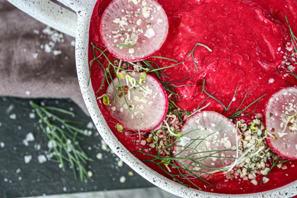 beet potato soup with leeks