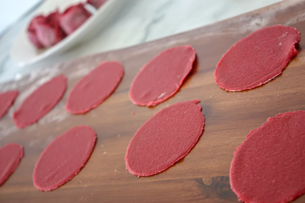 rose ravioli petals