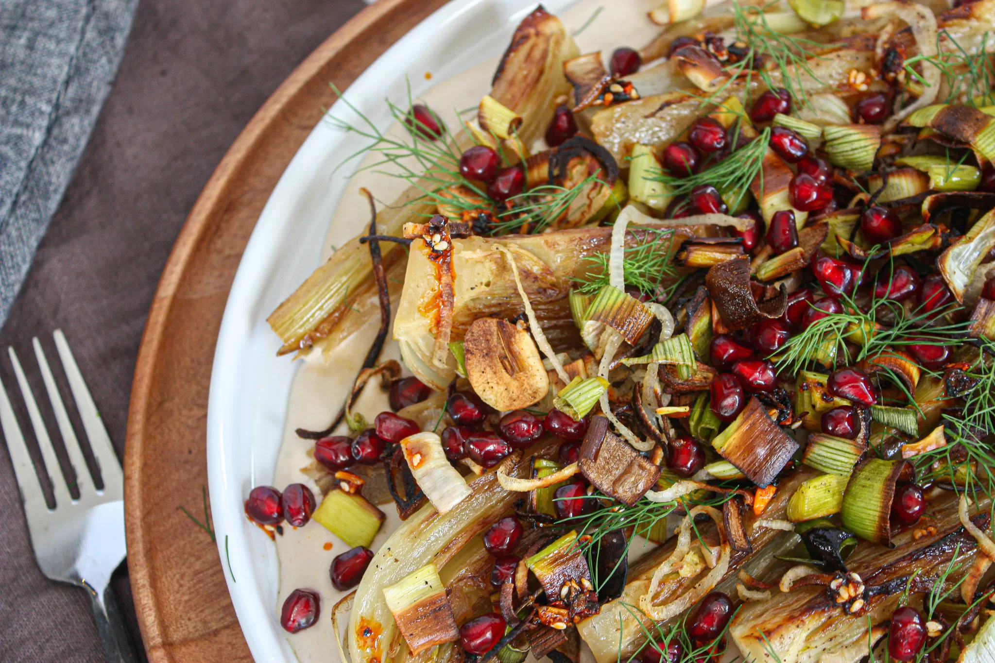 fennel and leeks and hummus